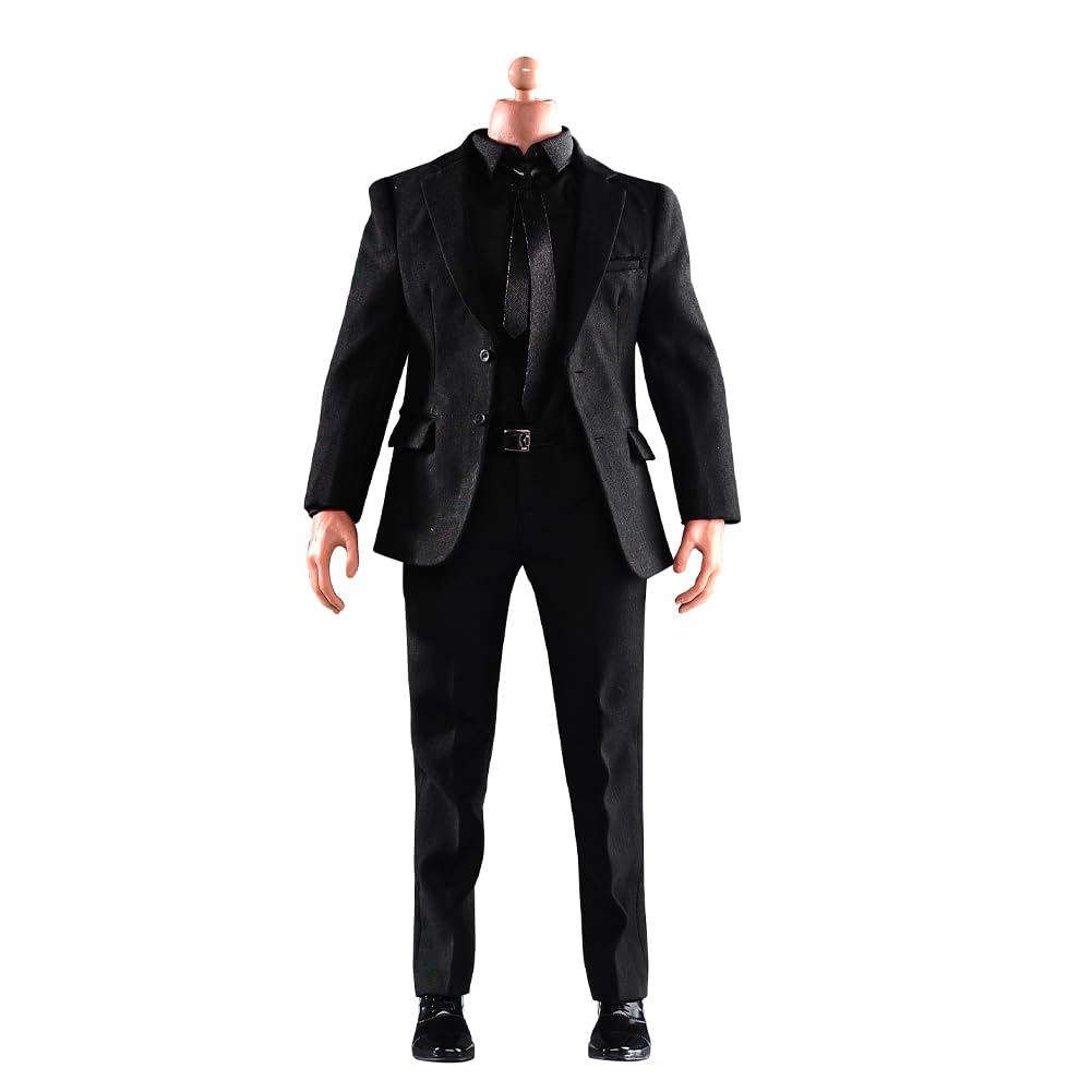 Amazon.com: Fremego 1/6 Scale Male Clothes,Men's Black Suit for
